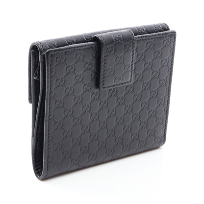 マイクログッチシマ 二つ折り財布 Wホック財布 レザー ブラック グッチ 財布・小物 GUCCI