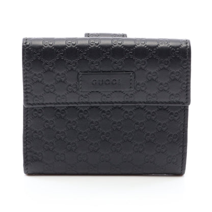 マイクログッチシマ 二つ折り財布 Wホック財布 レザー ブラック グッチ 財布・小物 GUCCI