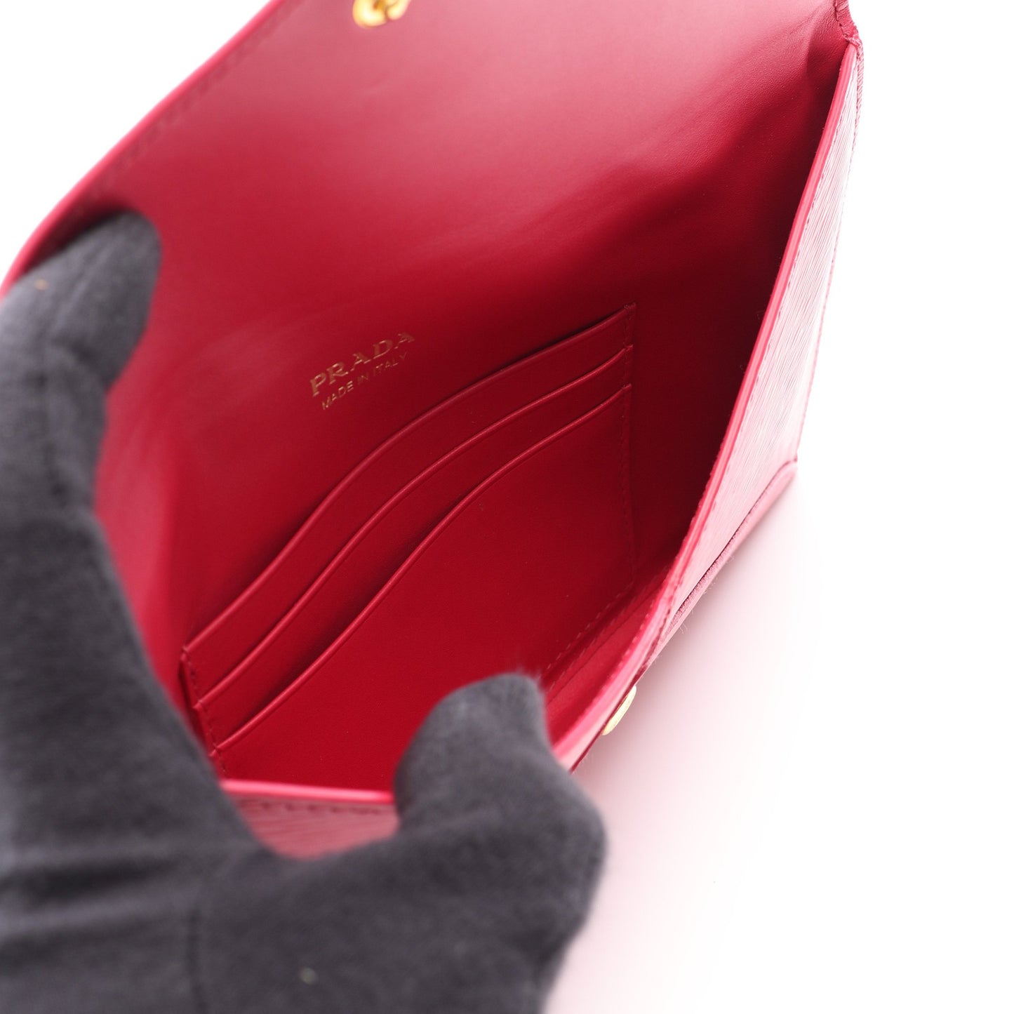 VITELLO MOVE エンベロップ 二つ折り長財布 レザー ピンク プラダ