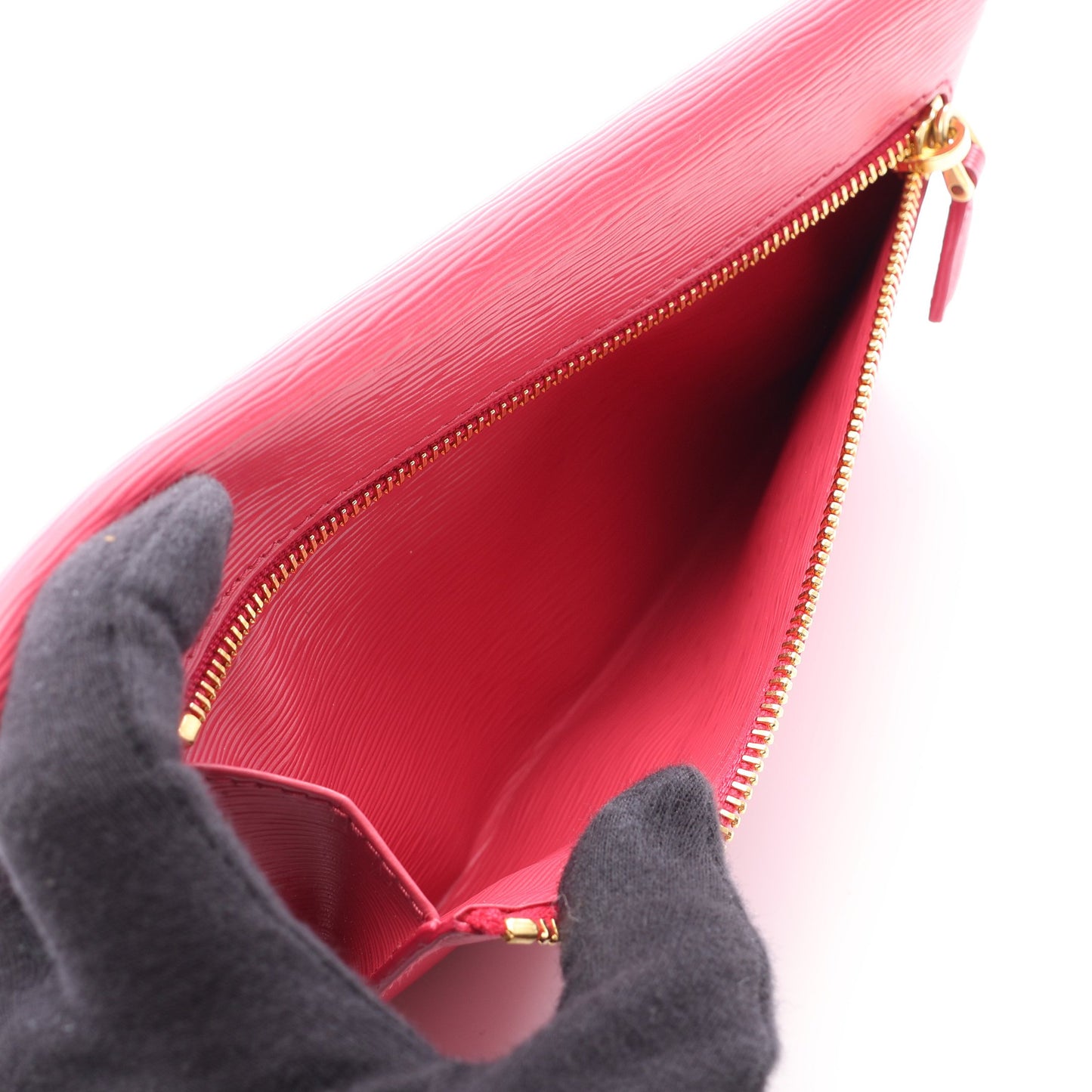 VITELLO MOVE エンベロップ 二つ折り長財布 レザー ピンク プラダ