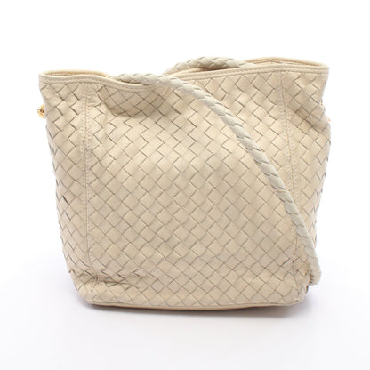 イントレチャート ショルダーバッグ レザー アイボリー ボッテガヴェネタ バッグ BOTTEGA VENETA