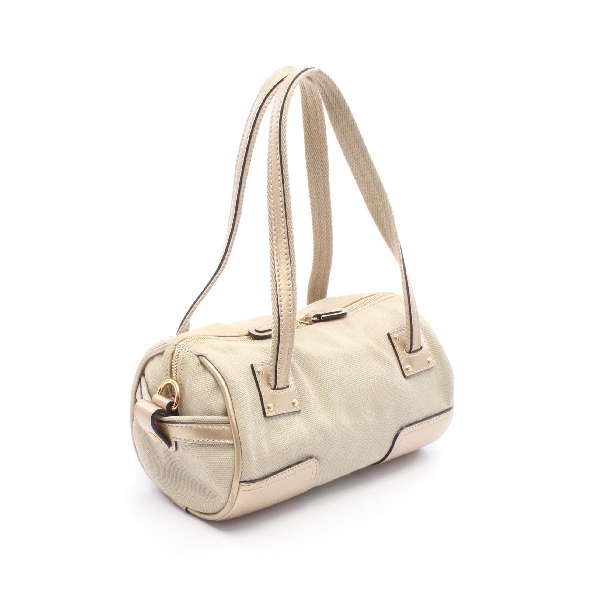 アナグラム ハンドバッグ キャンバス レザー カーキベージュ シャンパンゴールド ロエベ バッグ LOEWE