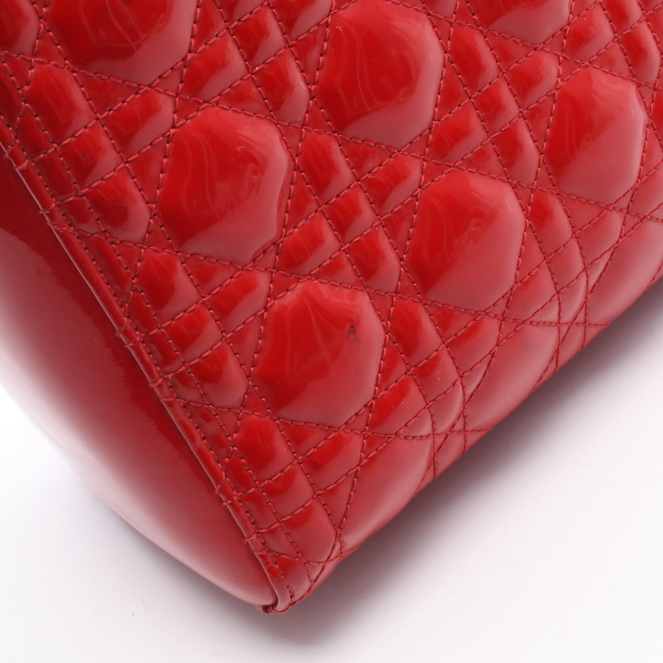 LADY DIOR レディディオール カナージュ 2WAY ハンドバッグ エナメル