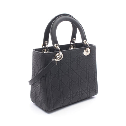 LADY DIOR レディディオール カナージュ 2WAY ハンドバッグ レザー ブラック クリスチャンディオール バッグ Christian Dior