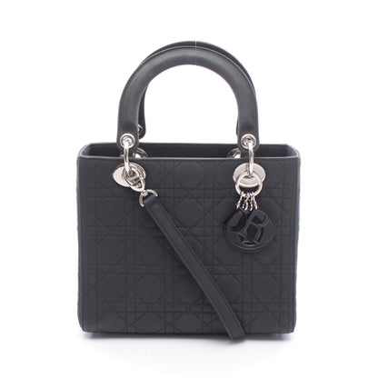 LADY DIOR レディディオール カナージュ 2WAY ハンドバッグ レザー ブラック クリスチャンディオール バッグ Christian Dior
