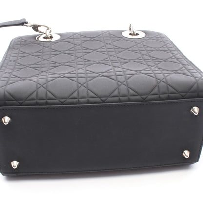 LADY DIOR レディディオール カナージュ 2WAY ハンドバッグ レザー ブラック クリスチャンディオール バッグ Christian Dior