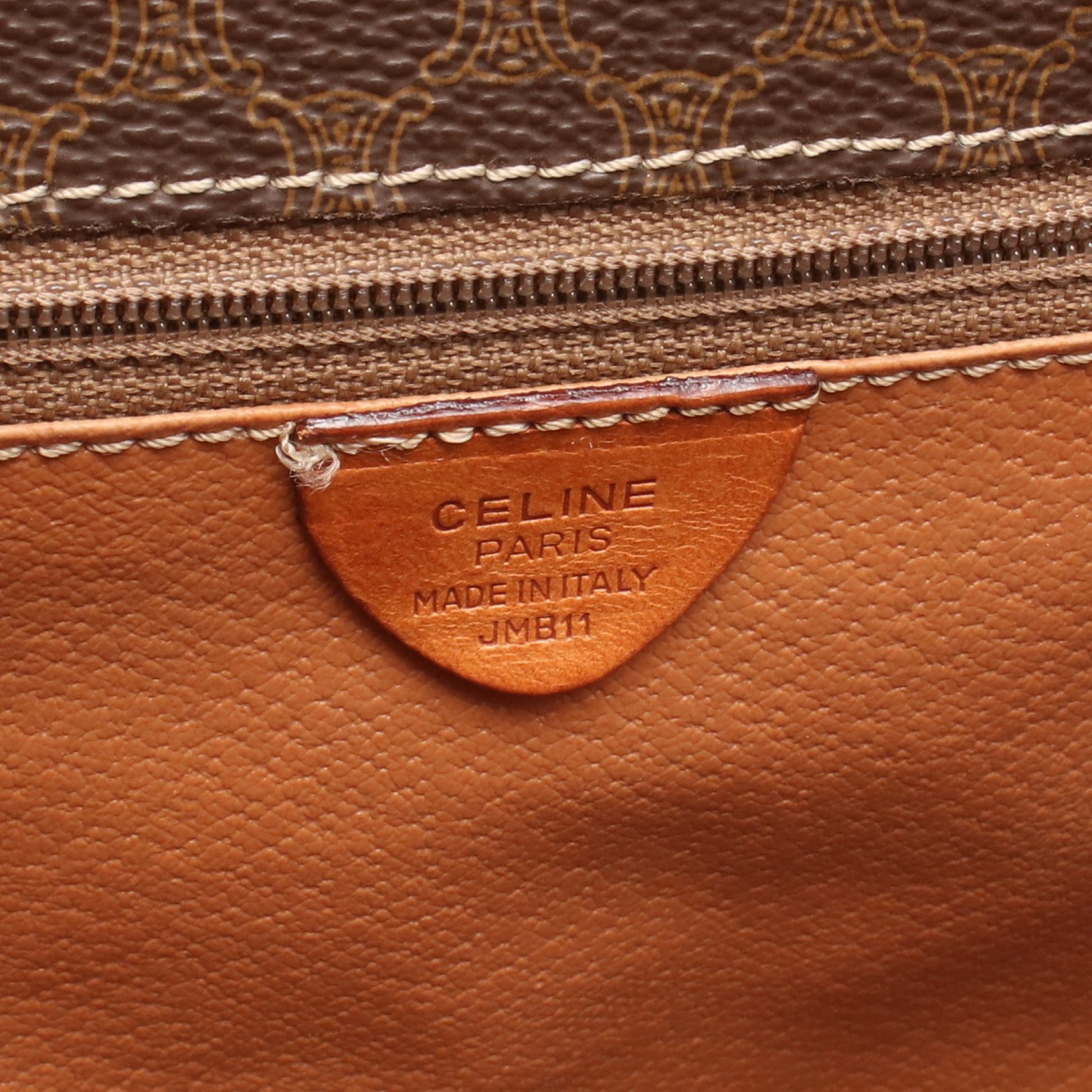 マカダム ショルダーバッグ PVC レザー ダークブラウン ブラウン セリーヌ バッグ CELINE