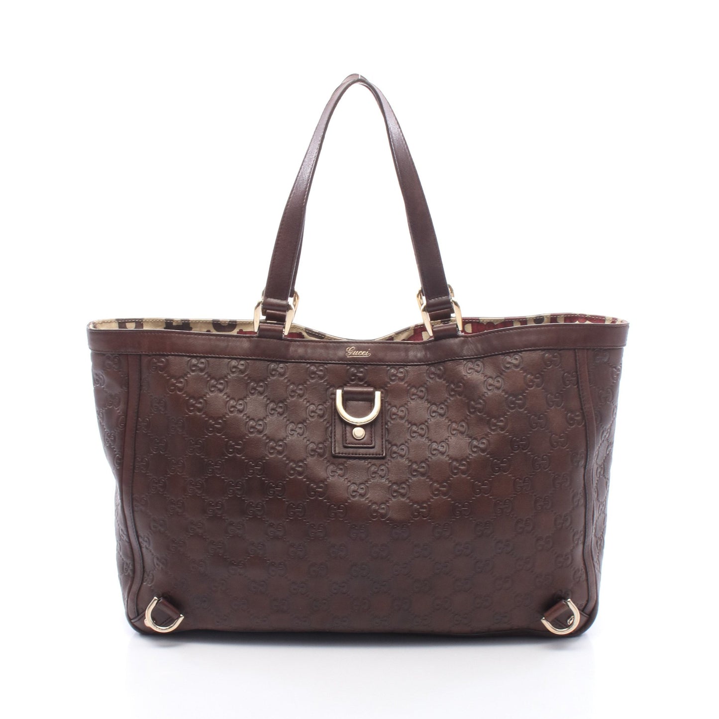 アビー グッチシマ ハンドバッグ トートバッグ レザー ダークブラウン グッチ バッグ GUCCI