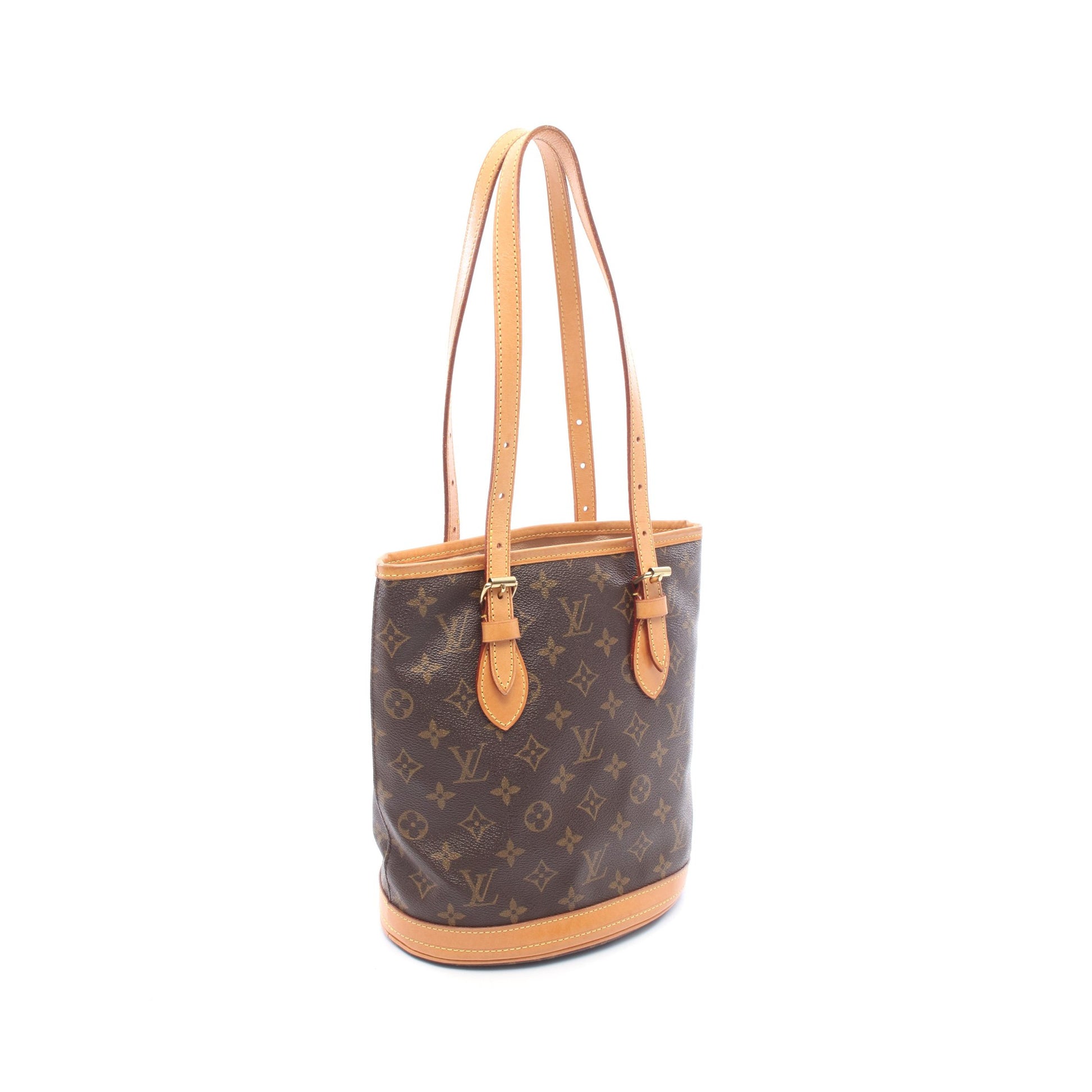 バケットPM モノグラム ハンドバッグ PVC レザー ブラウン ルイヴィトン バッグ LOUIS VUITTON