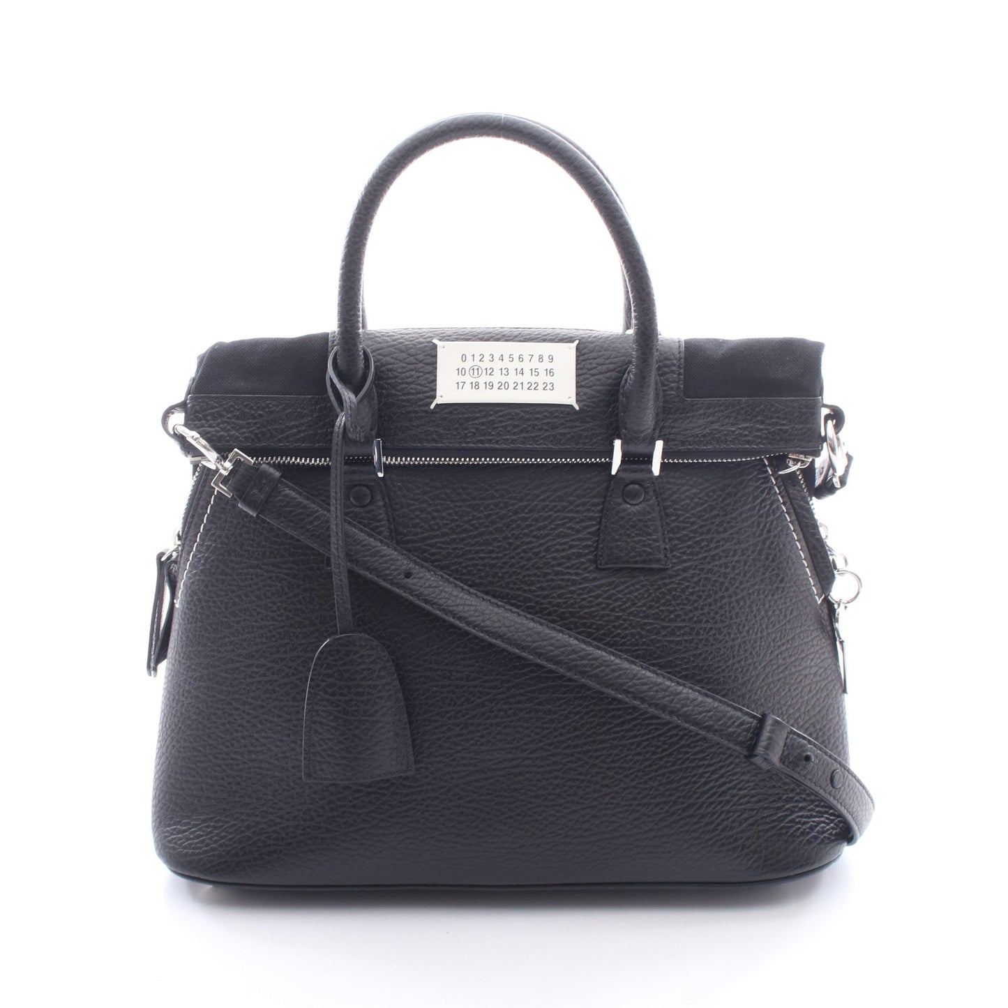5AC ミディアム 2WAY ハンドバッグ レザー キャンバス ブラック メゾンマルジェラ11 バッグ Maison Margiela 11