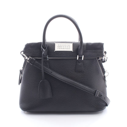 5AC ミディアム 2WAY ハンドバッグ レザー キャンバス ブラック メゾンマルジェラ11 バッグ Maison Margiela 11