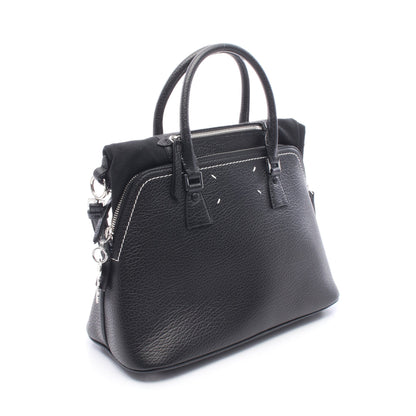 5AC ミディアム 2WAY ハンドバッグ レザー キャンバス ブラック メゾンマルジェラ11 バッグ Maison Margiela 11