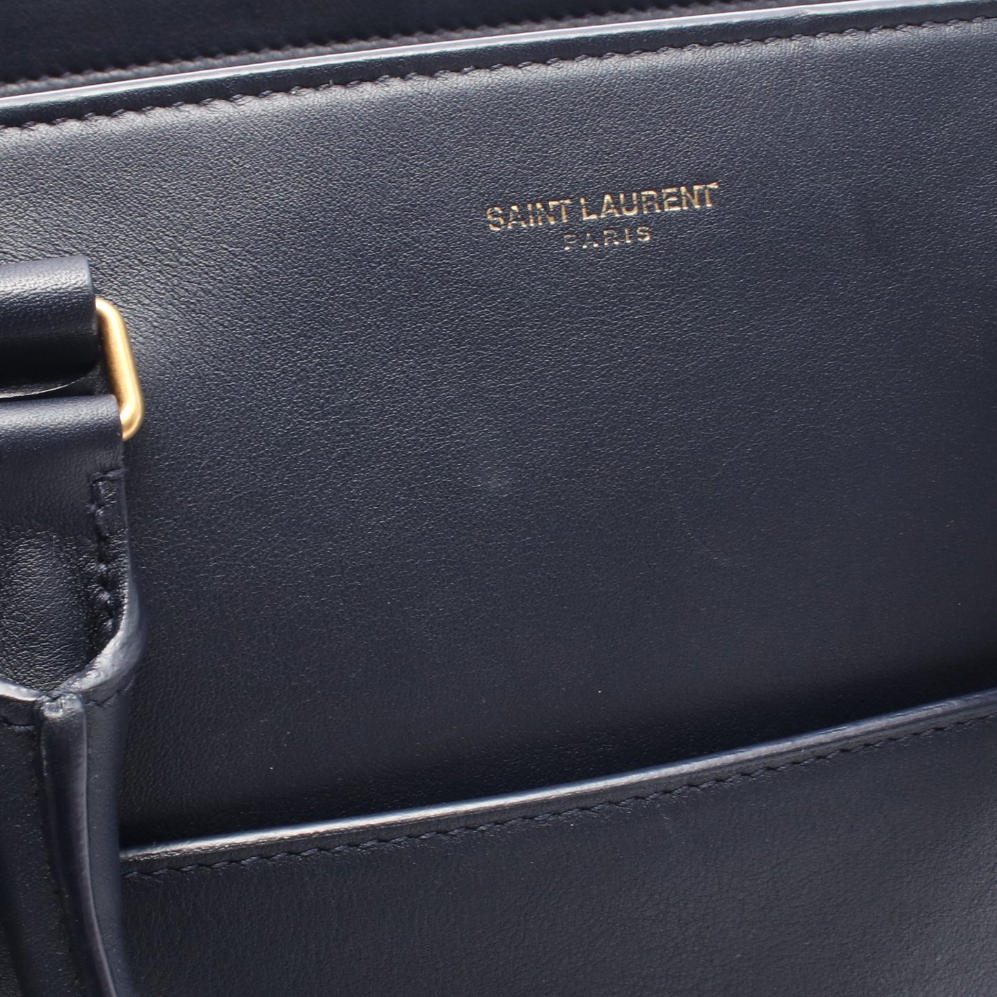 EAST SIDE イーストサイド ミディアム 2WAY ハンドバッグ レザー ネイビー サンローランパリ バッグ SAINT LAURENT PARIS