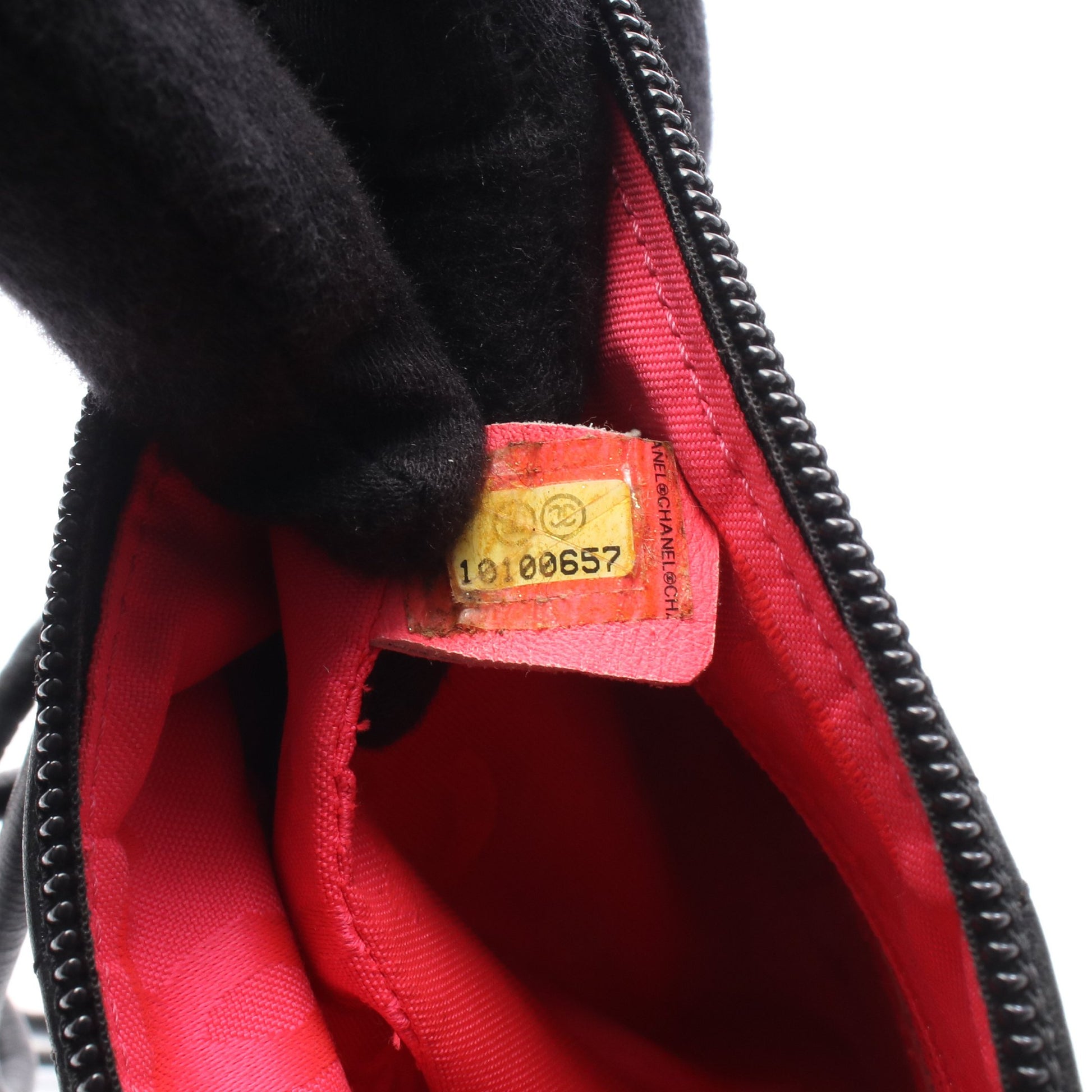カンボンライン ショルダーバッグ レザー ブラック ホワイト シルバー金具 シャネル バッグ CHANEL