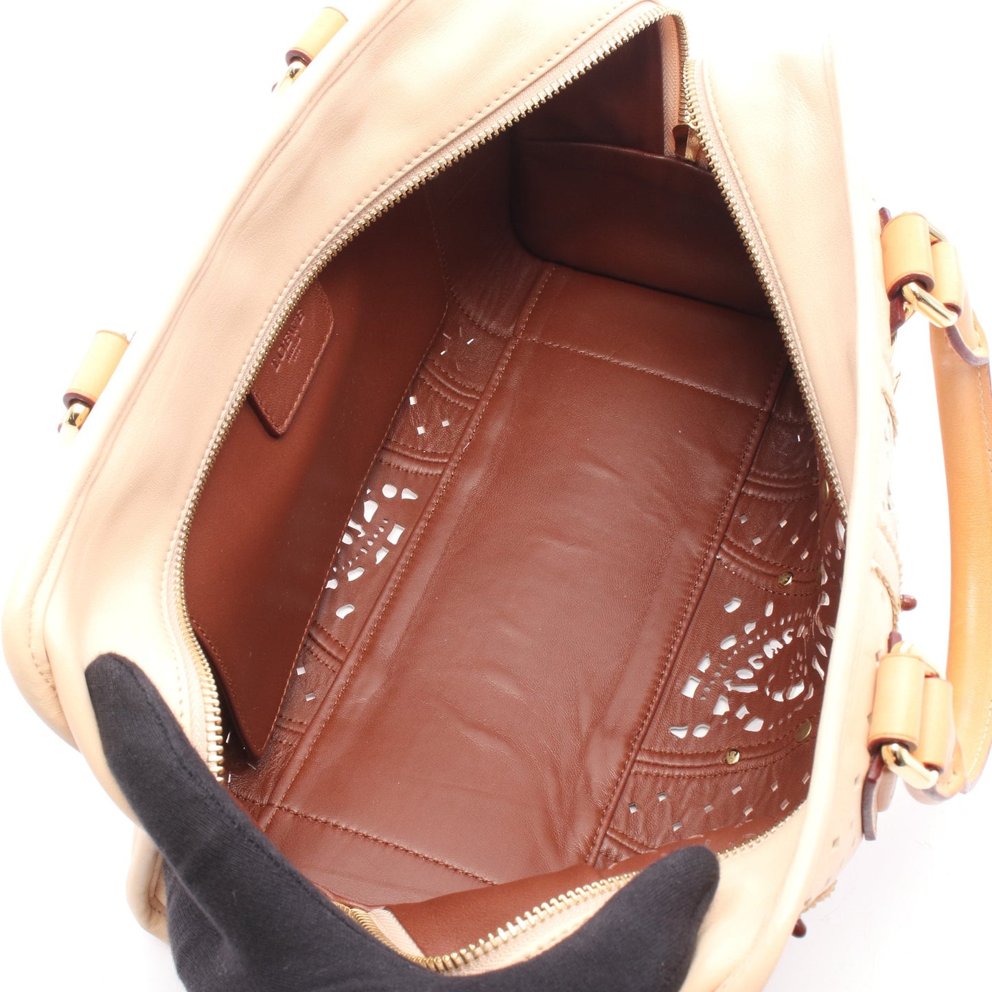 アマソナ28 ハンドバッグ レザー ベージュ グレーブラウン マルチカラー ロエベ バッグ LOEWE