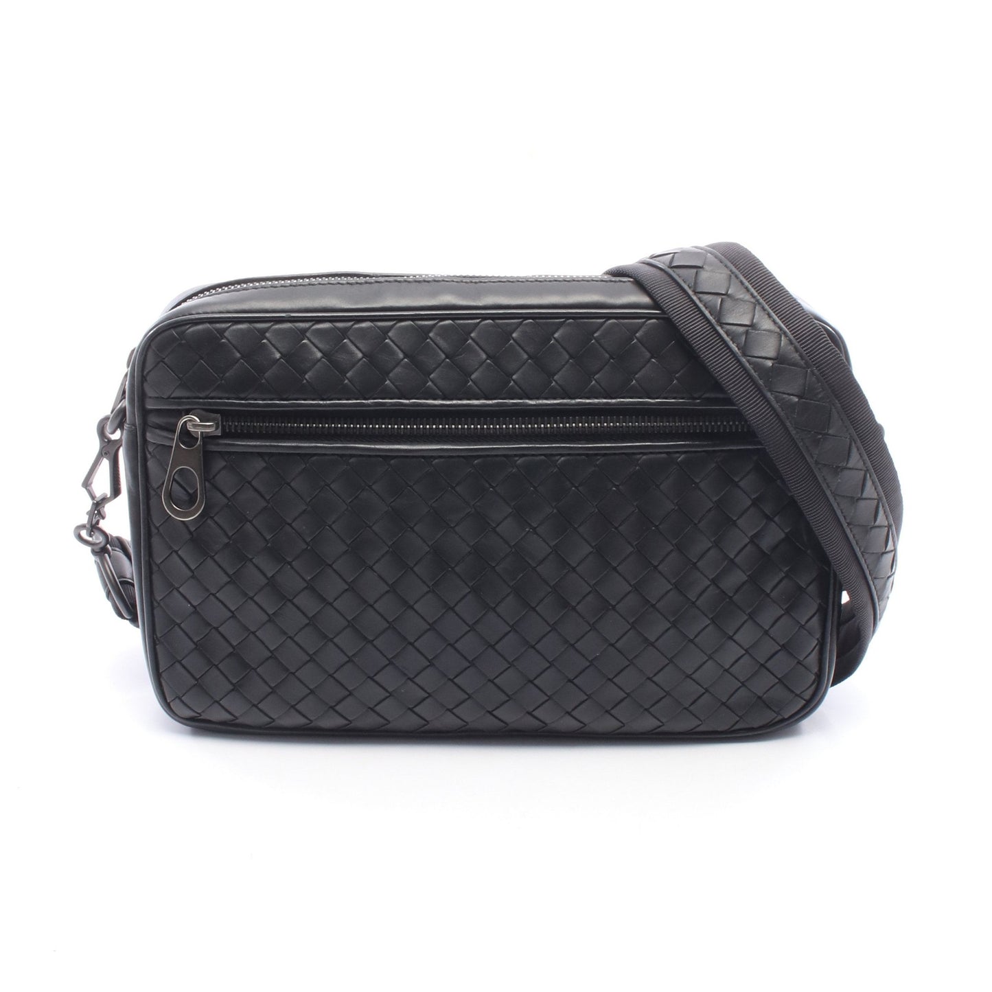イントレチャート ショルダーバッグ レザー ブラック ボッテガヴェネタ バッグ BOTTEGA VENETA