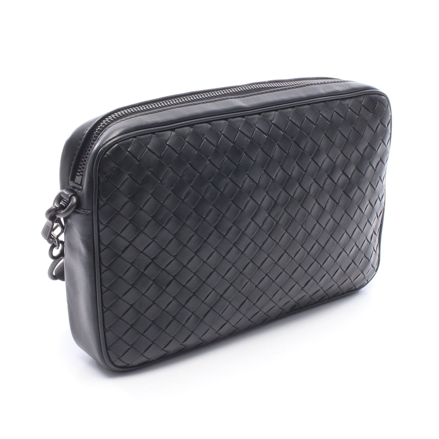 イントレチャート ショルダーバッグ レザー ブラック ボッテガヴェネタ バッグ BOTTEGA VENETA