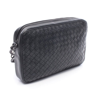 イントレチャート ショルダーバッグ レザー ブラック ボッテガヴェネタ バッグ BOTTEGA VENETA