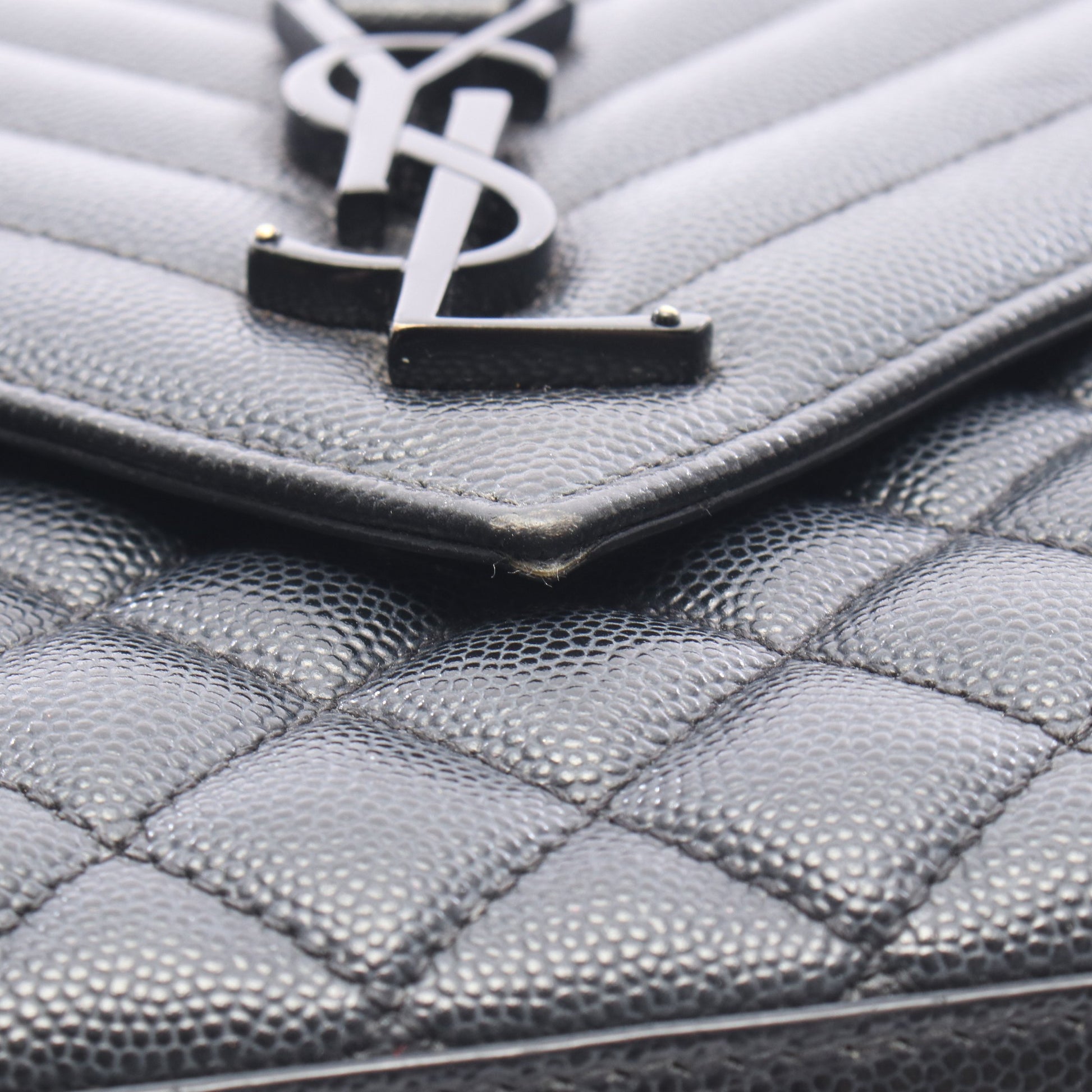 エンヴェロップ ミディアム チェーンショルダーバッグ レザー ブラック サンローランパリ バッグ SAINT LAURENT PARIS