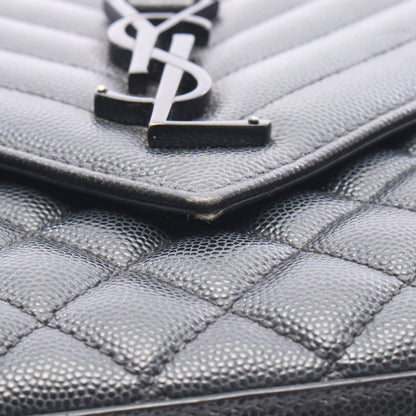エンヴェロップ ミディアム チェーンショルダーバッグ レザー ブラック サンローランパリ バッグ SAINT LAURENT PARIS