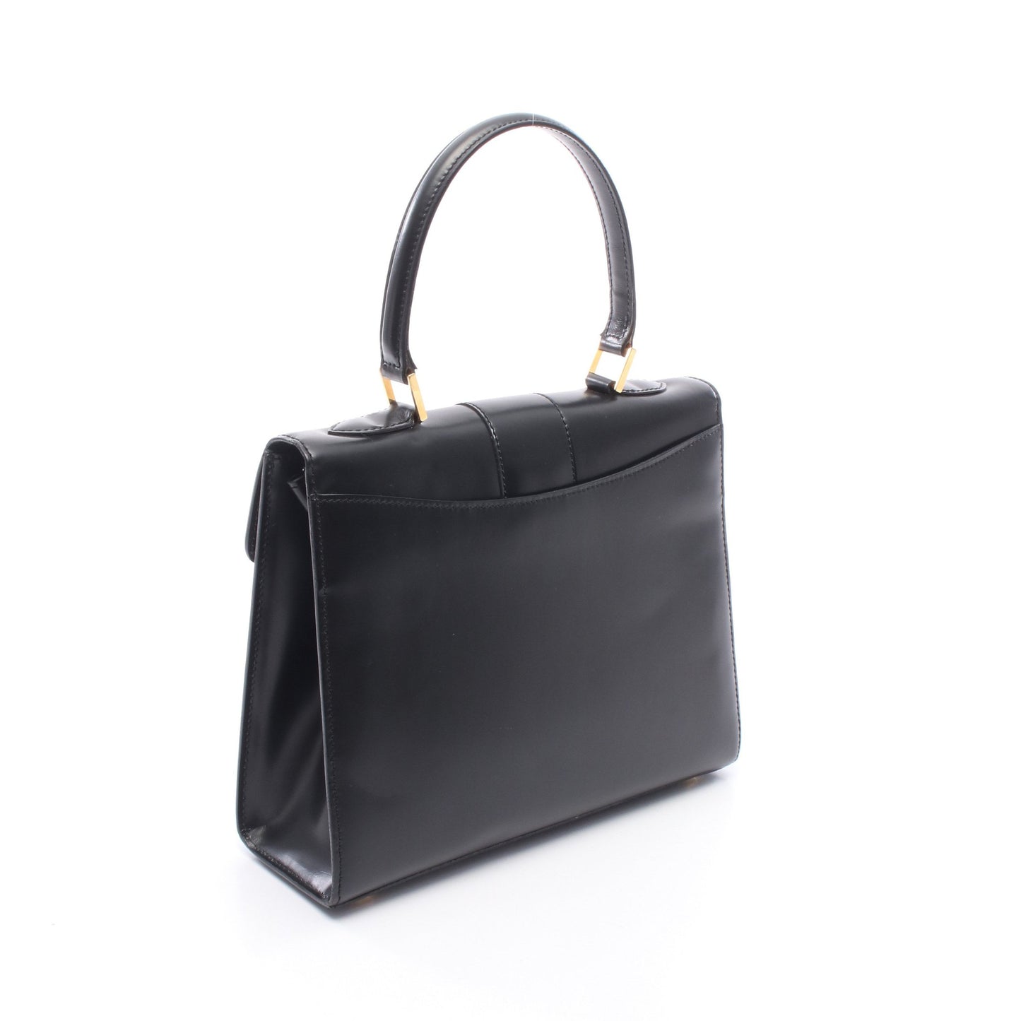 馬車金具 2WAY ハンドバッグ レザー ブラック セリーヌ バッグ CELINE