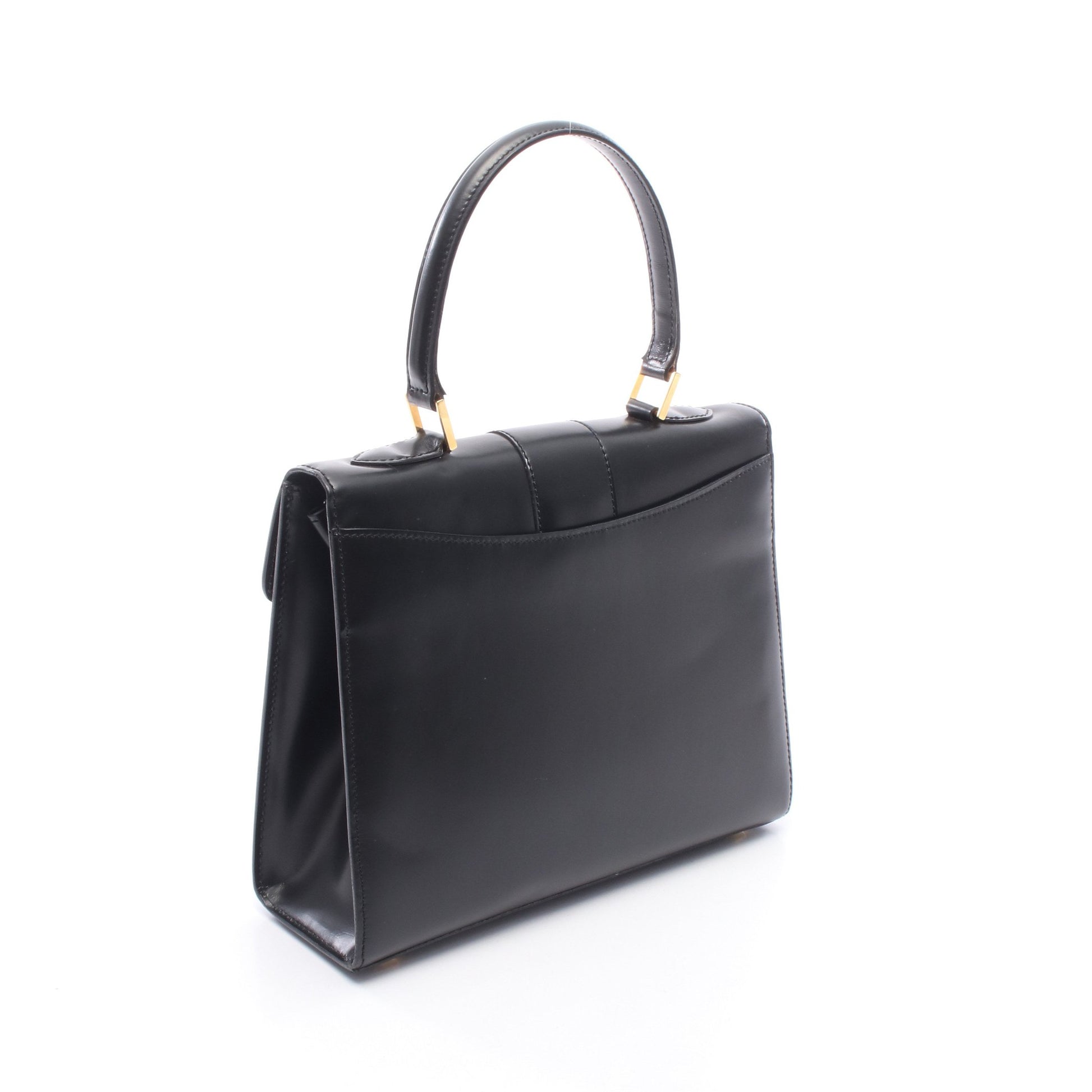 馬車金具 2WAY ハンドバッグ レザー ブラック セリーヌ バッグ CELINE