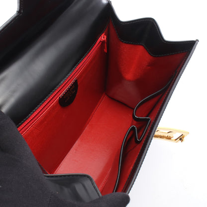馬車金具 2WAY ハンドバッグ レザー ブラック セリーヌ バッグ CELINE
