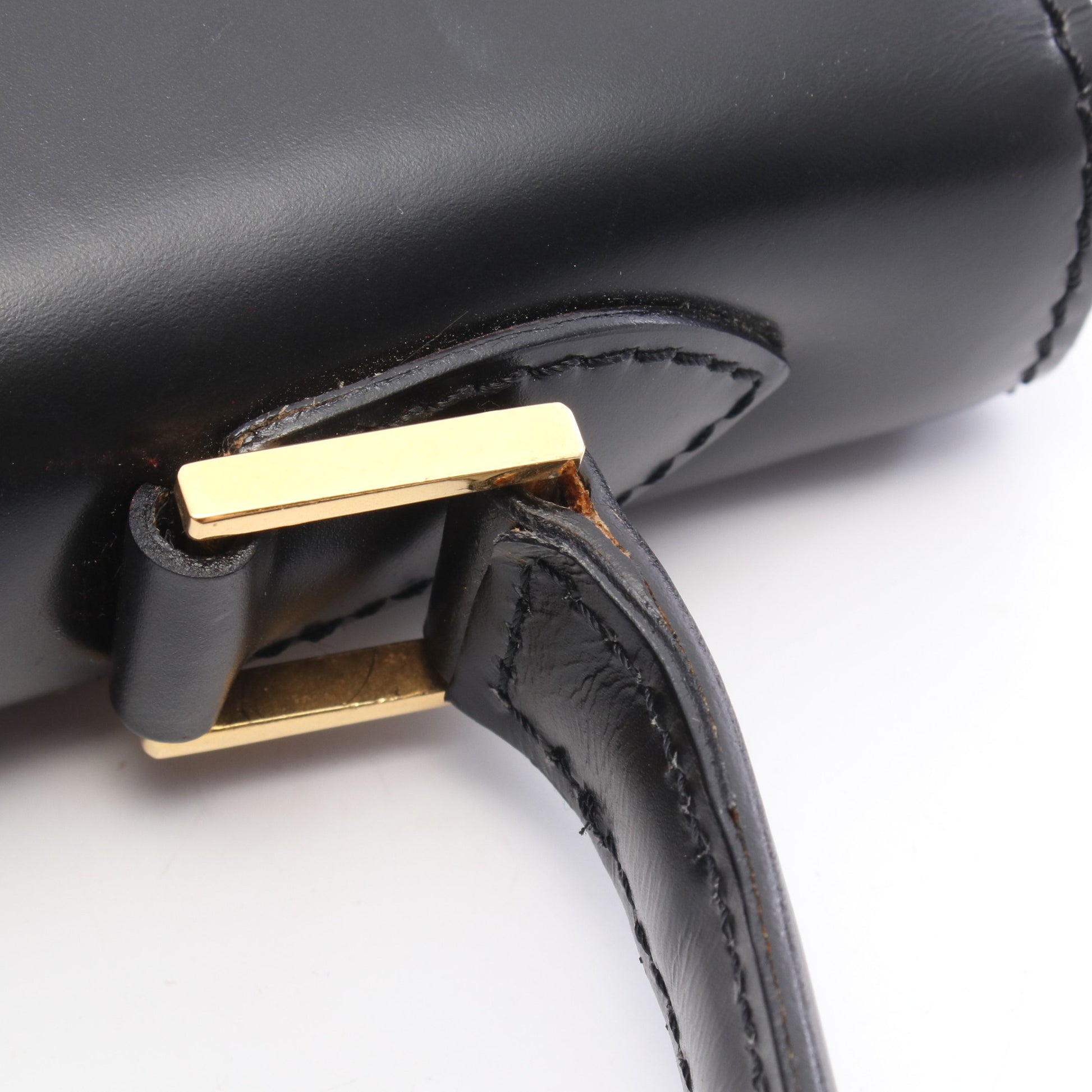 馬車金具 2WAY ハンドバッグ レザー ブラック セリーヌ バッグ CELINE
