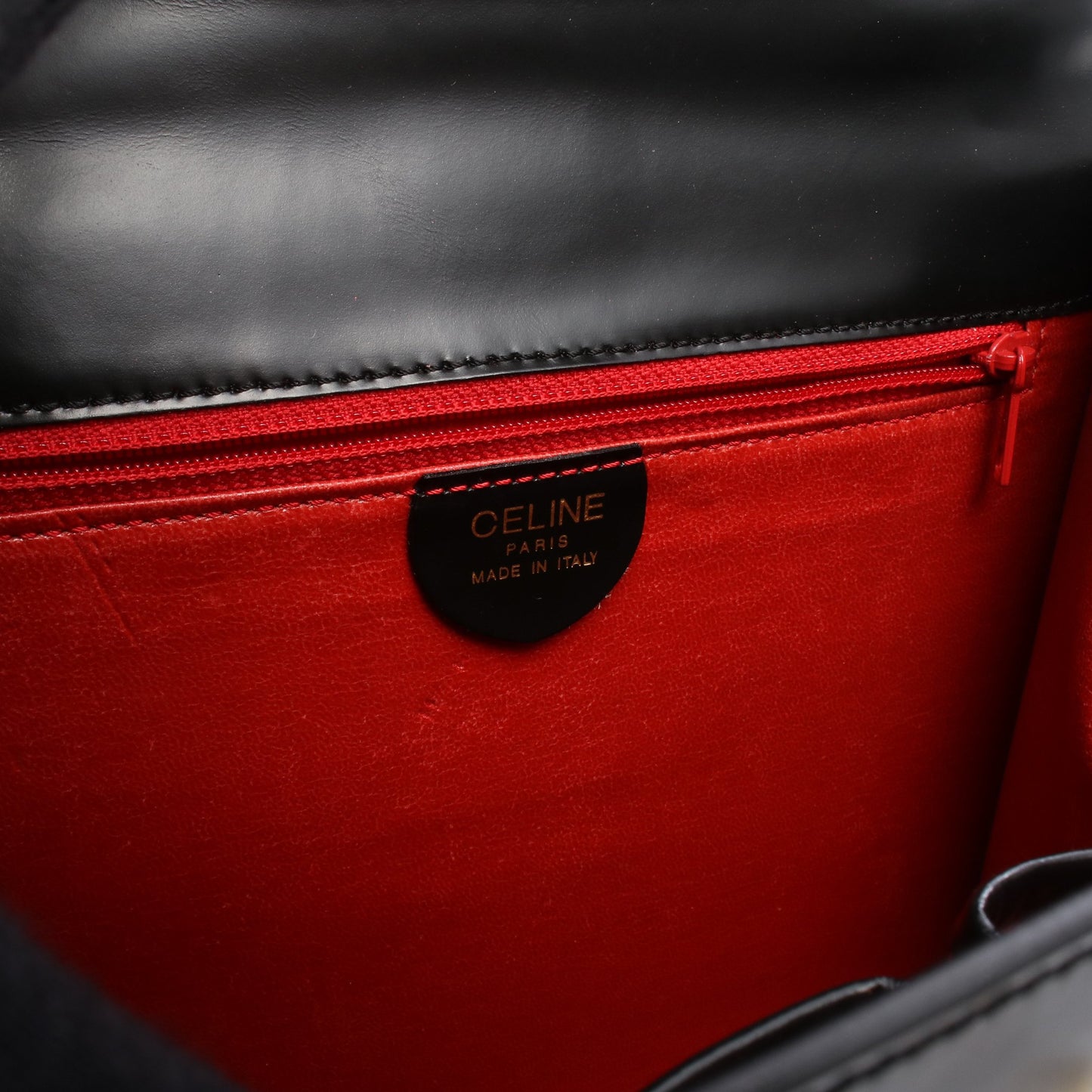 馬車金具 2WAY ハンドバッグ レザー ブラック セリーヌ バッグ CELINE