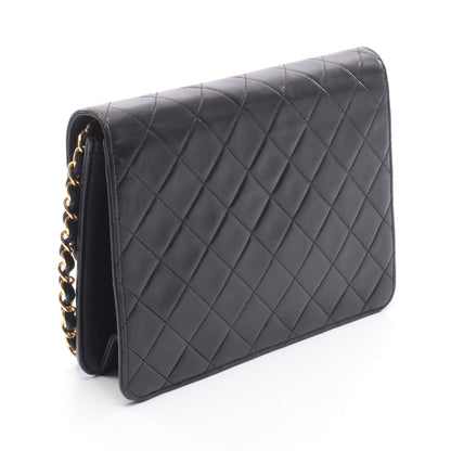 マトラッセ シングルフラップ チェーンショルダーバッグ ラムスキン ブラック ゴールド金具 シャネル バッグ CHANEL