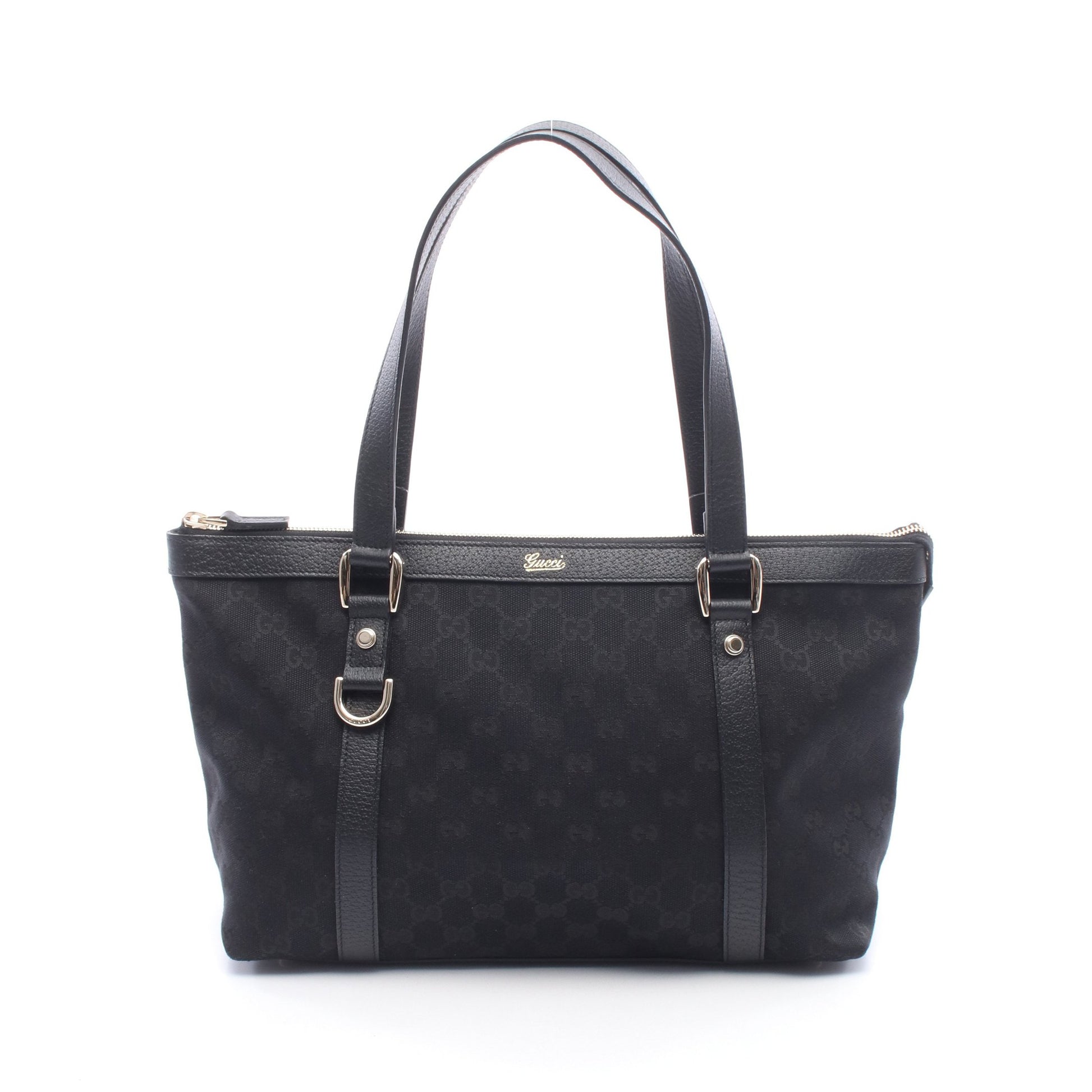 アビー ショルダーバッグ トートバッグ キャンバス レザー ブラック グッチ バッグ GUCCI