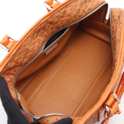アマソナ28 ハンドバッグ オーストリッチ ブラウン オレンジ ロエベ バッグ LOEWE
