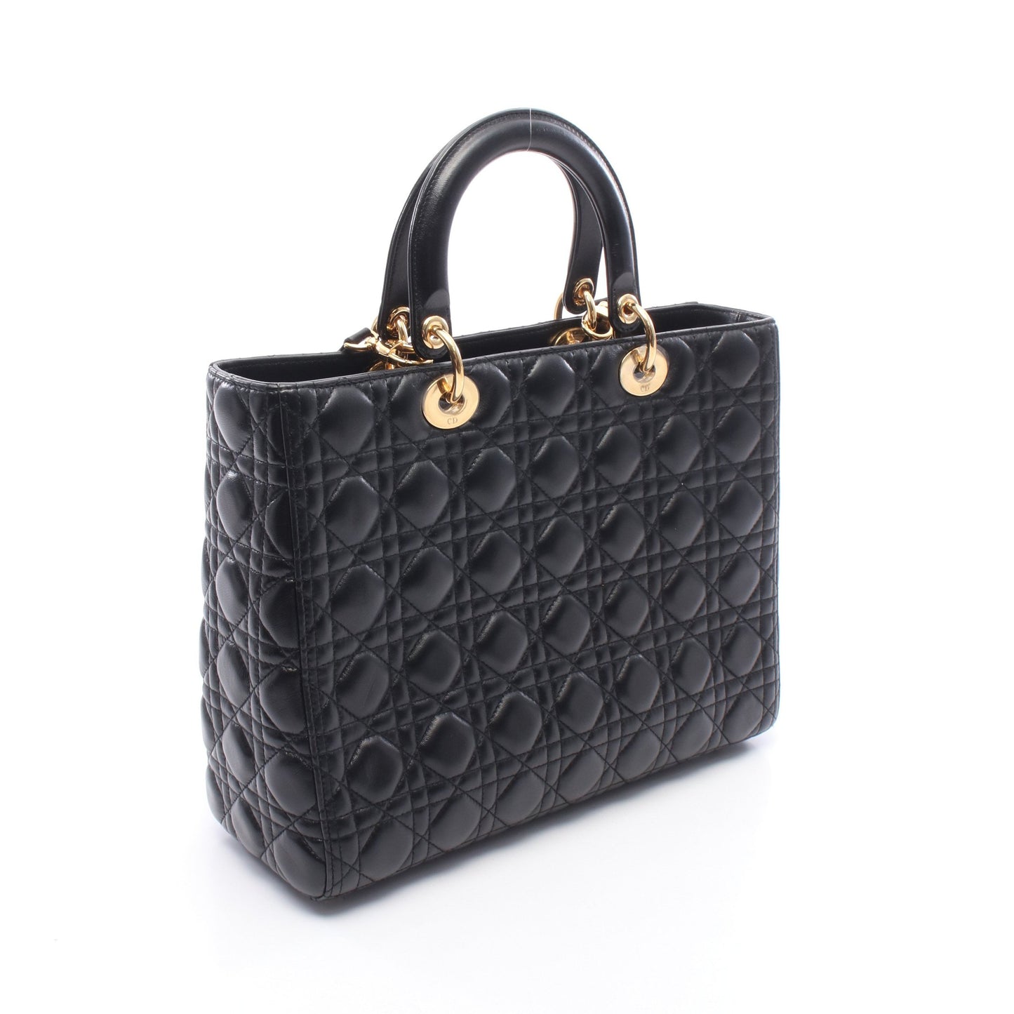 レディディオール ラージ カナージュ 2WAY ハンドバッグ レザー ブラック クリスチャンディオール バッグ Christian Dior