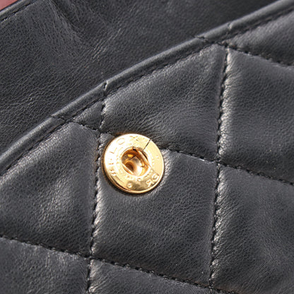マトラッセ Wフラップ Wチェーンショルダーバッグ ラムスキン ブラック ゴールド金具 シャネル バッグ CHANEL