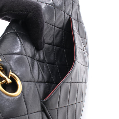 マトラッセ Wフラップ Wチェーンショルダーバッグ ラムスキン ブラック ゴールド金具 シャネル バッグ CHANEL
