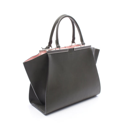 トロワジュール 2WAY ハンドバッグ レザー カーキグリーン ピンク フェンディ バッグ FENDI