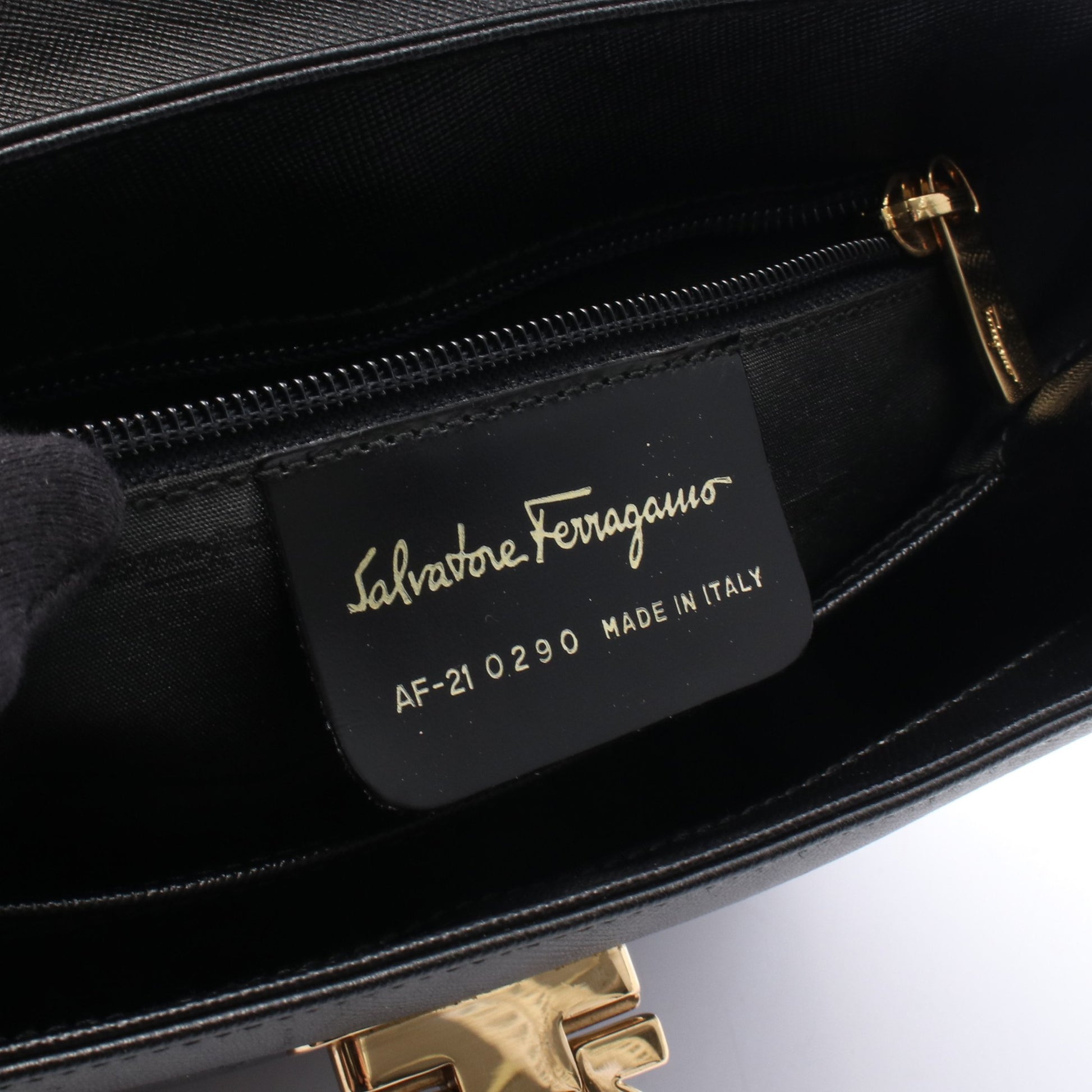 ガンチーニ 2WAY ハンドバッグ レザー ブラック サルヴァトーレフェラガモ バッグ Salvatore Ferragamo