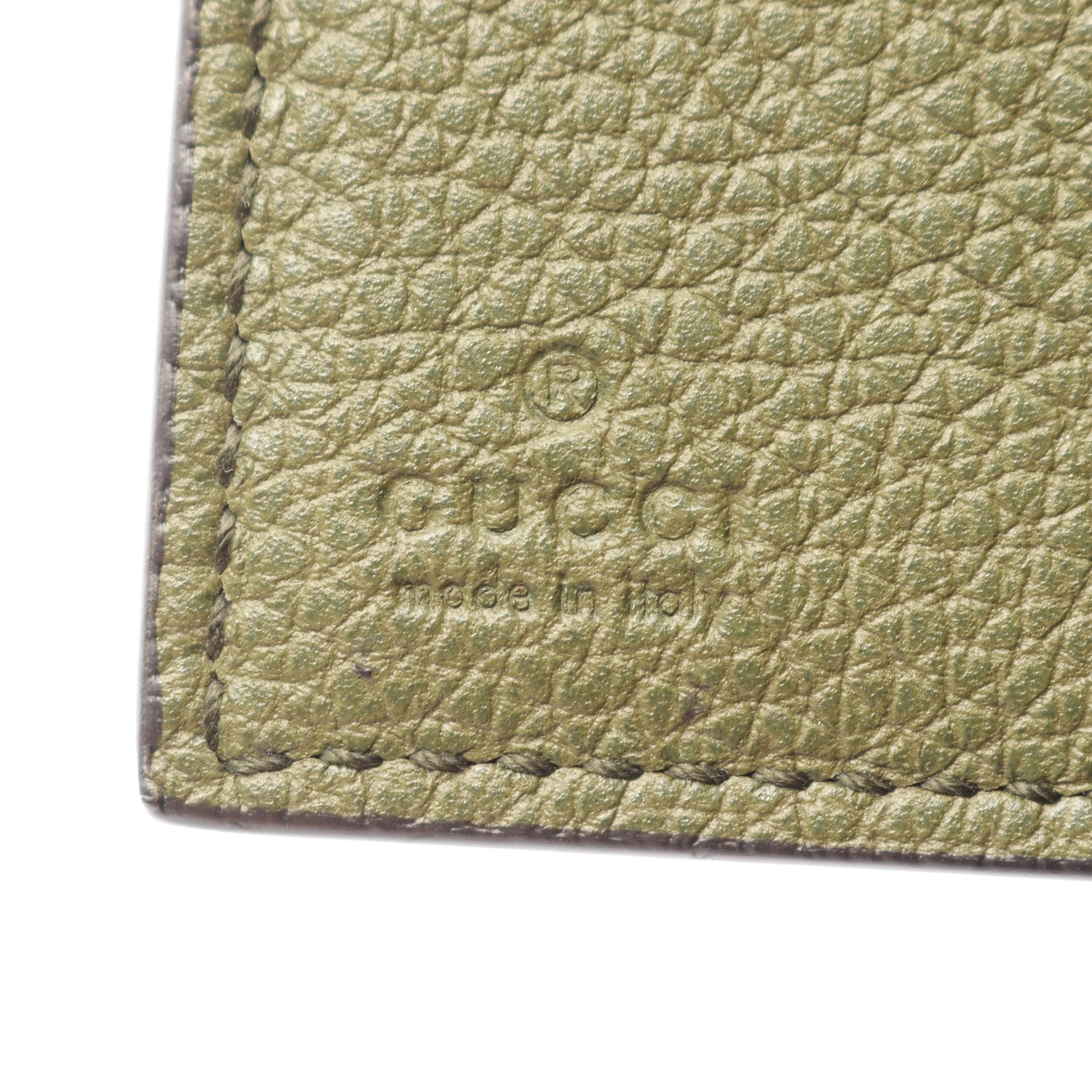 ミニウォレット ロゴ 三つ折り財布 レザー カーキグリーン グッチ 財布・小物 GUCCI