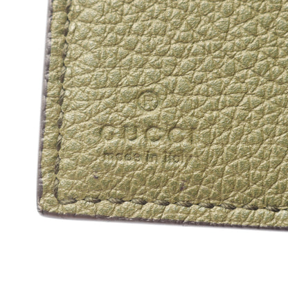 ミニウォレット ロゴ 三つ折り財布 レザー カーキグリーン グッチ 財布・小物 GUCCI