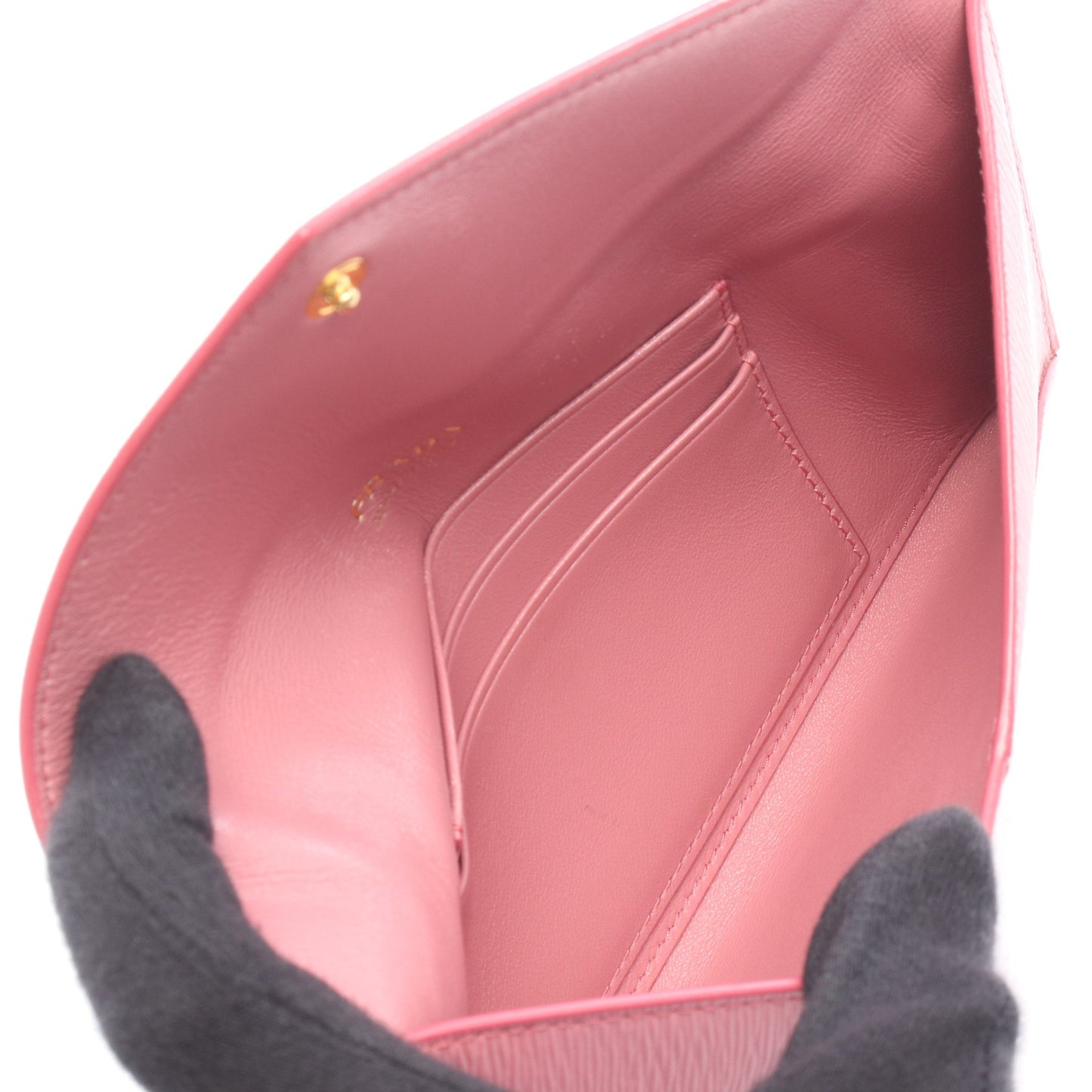エンベロップ 二つ折り長財布 レザー ピンク プラダ 財布・小物 PRADA