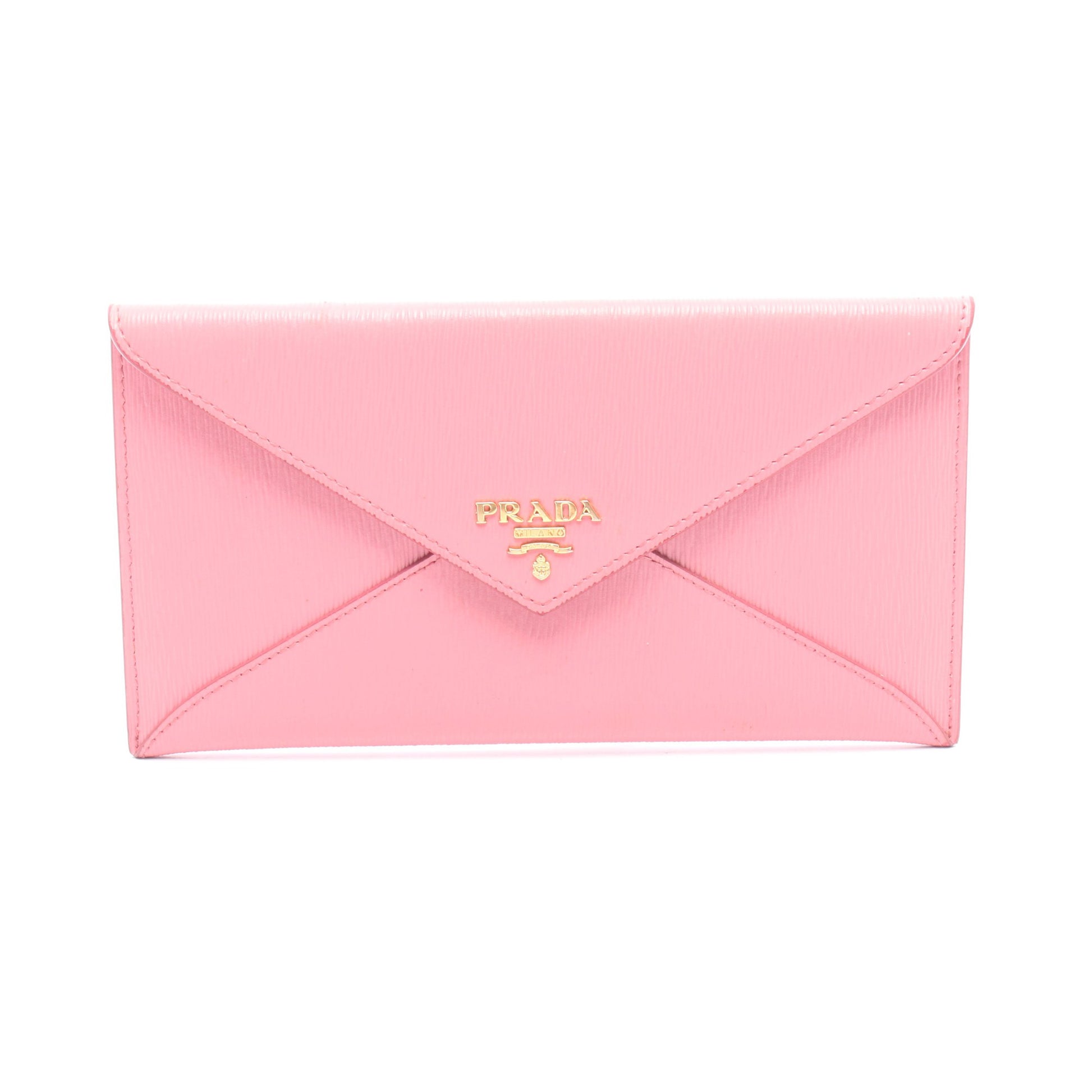 エンベロップ 二つ折り長財布 レザー ピンク プラダ 財布・小物 PRADA