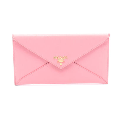 エンベロップ 二つ折り長財布 レザー ピンク プラダ 財布・小物 PRADA