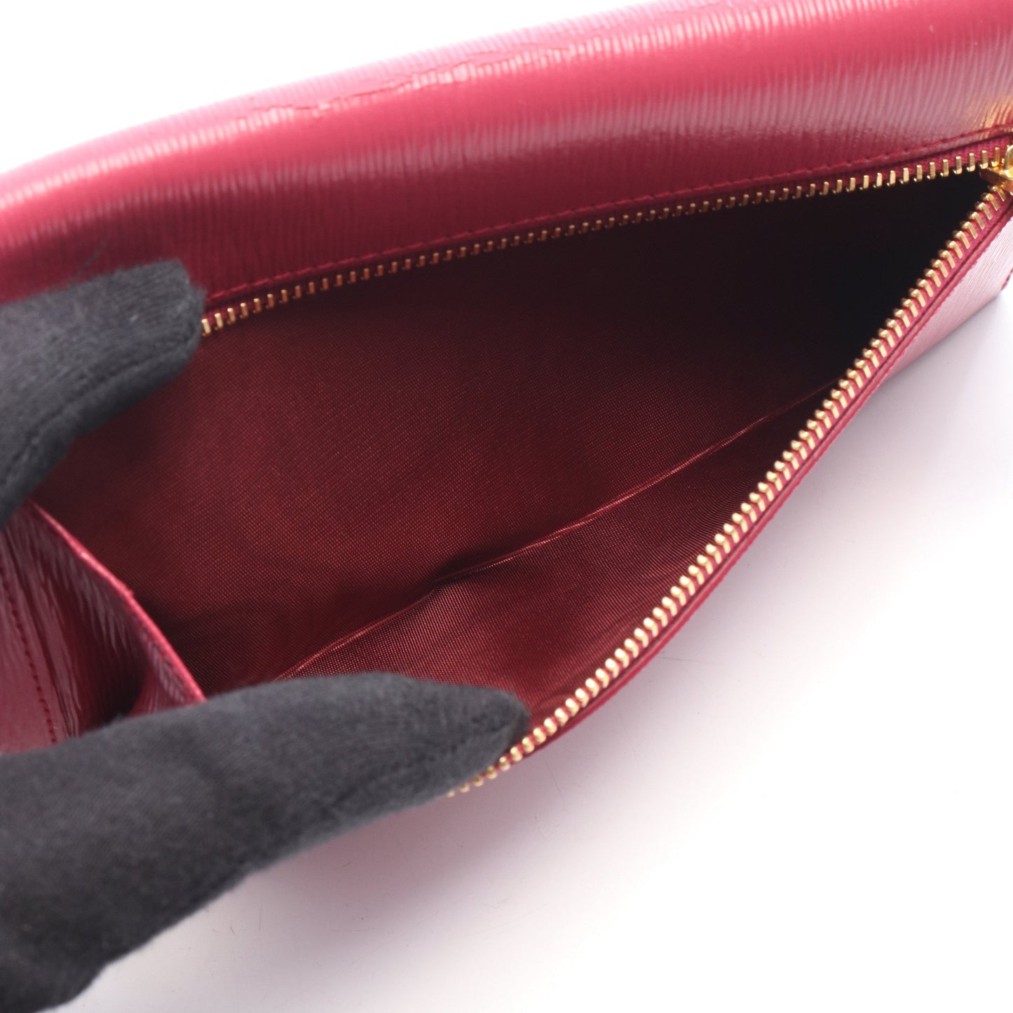 VITELLO MOVE エンベロップ 二つ折り長財布 レザー ピンクパープル プラダ