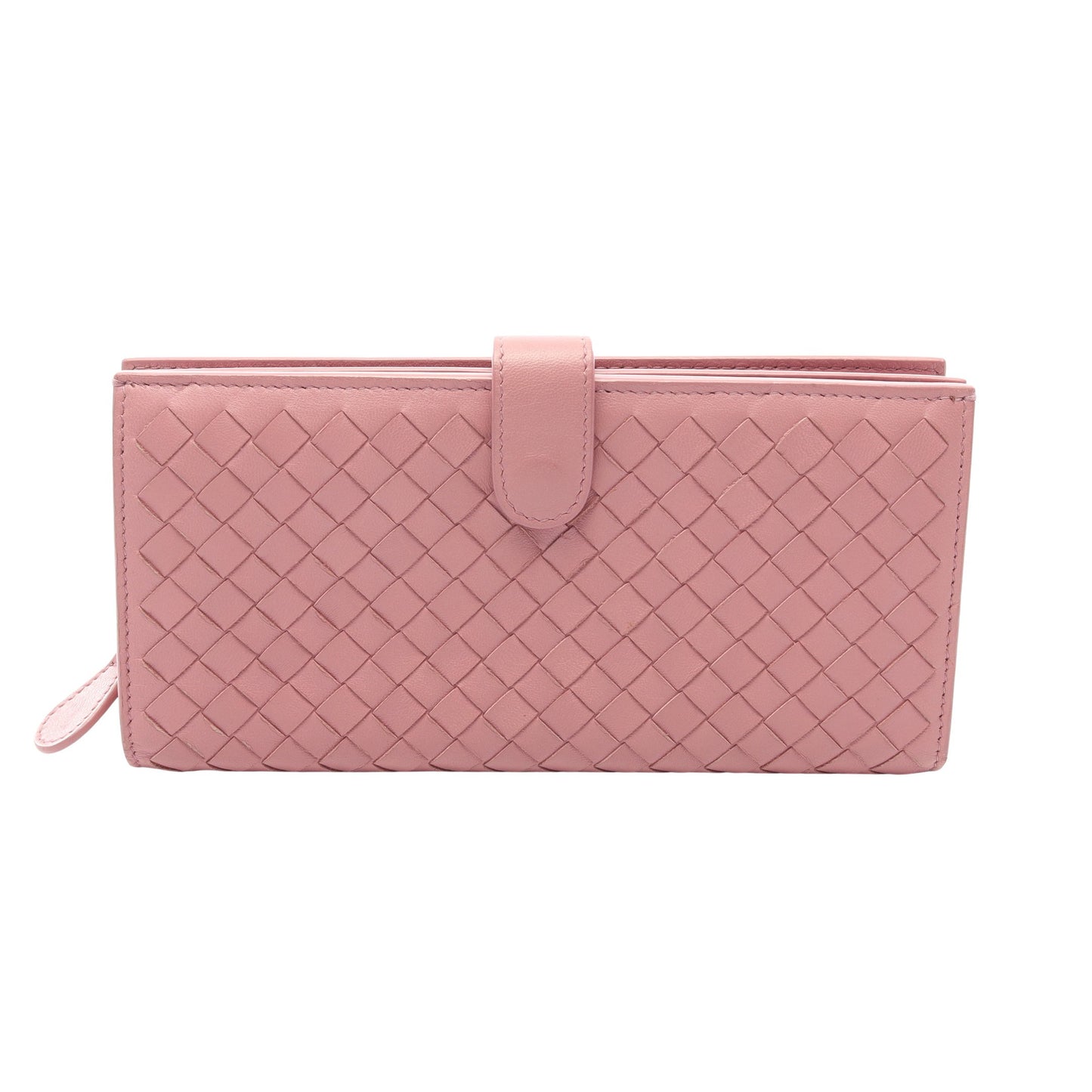 イントレチャート 二つ折り長財布 レザー ピンク ボッテガヴェネタ 財布・小物 BOTTEGA VENETA