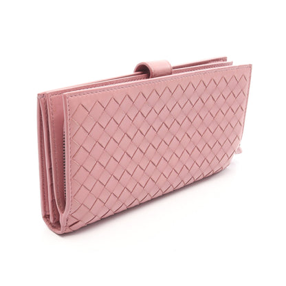 イントレチャート 二つ折り長財布 レザー ピンク ボッテガヴェネタ 財布・小物 BOTTEGA VENETA