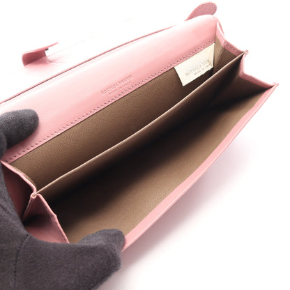イントレチャート 二つ折り長財布 レザー ピンク ボッテガヴェネタ 財布・小物 BOTTEGA VENETA