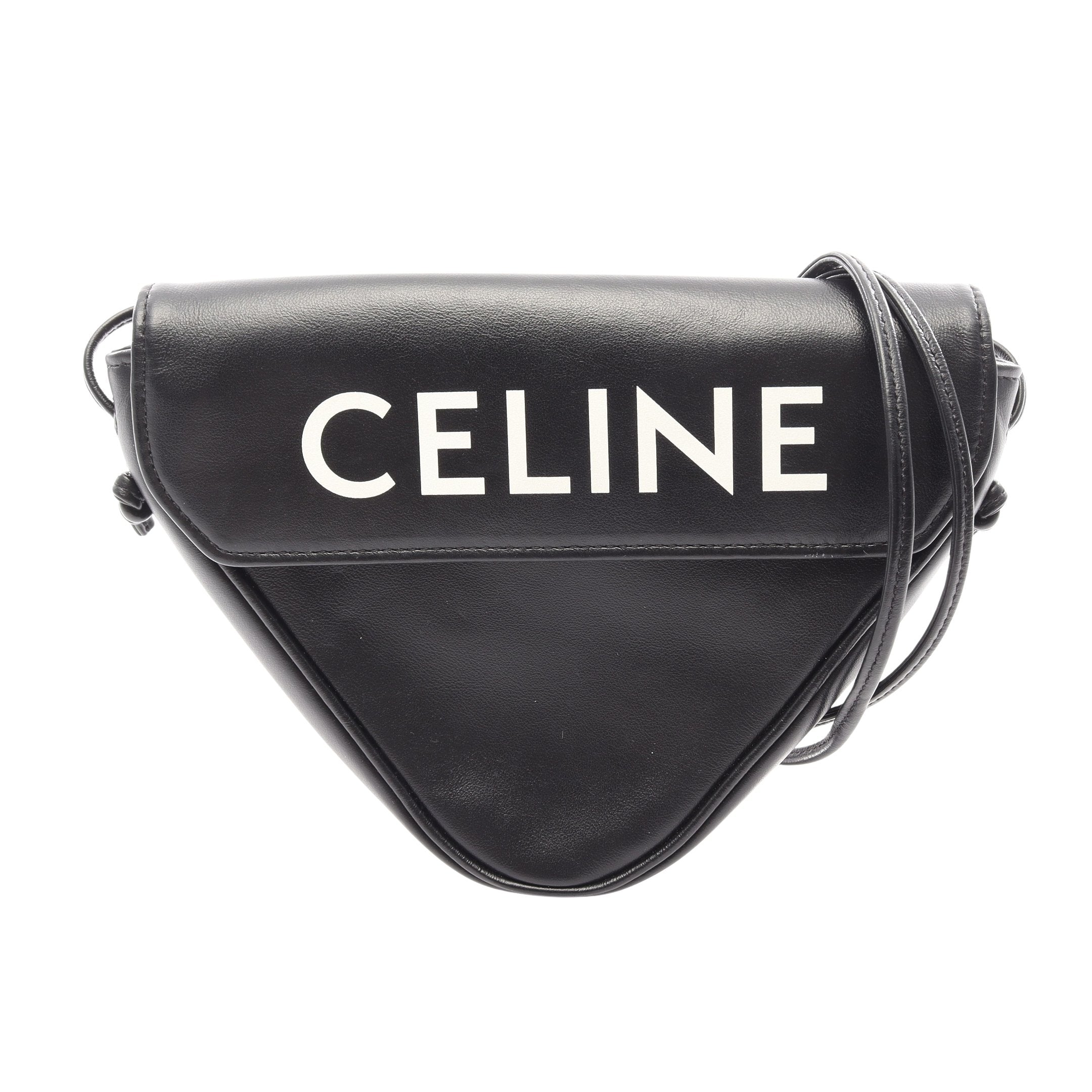 CELINE セリーヌ　トライアングルショルダーバッグ トライアングル ショルダーバッグ レザー ブラック セリーヌ – RECLO