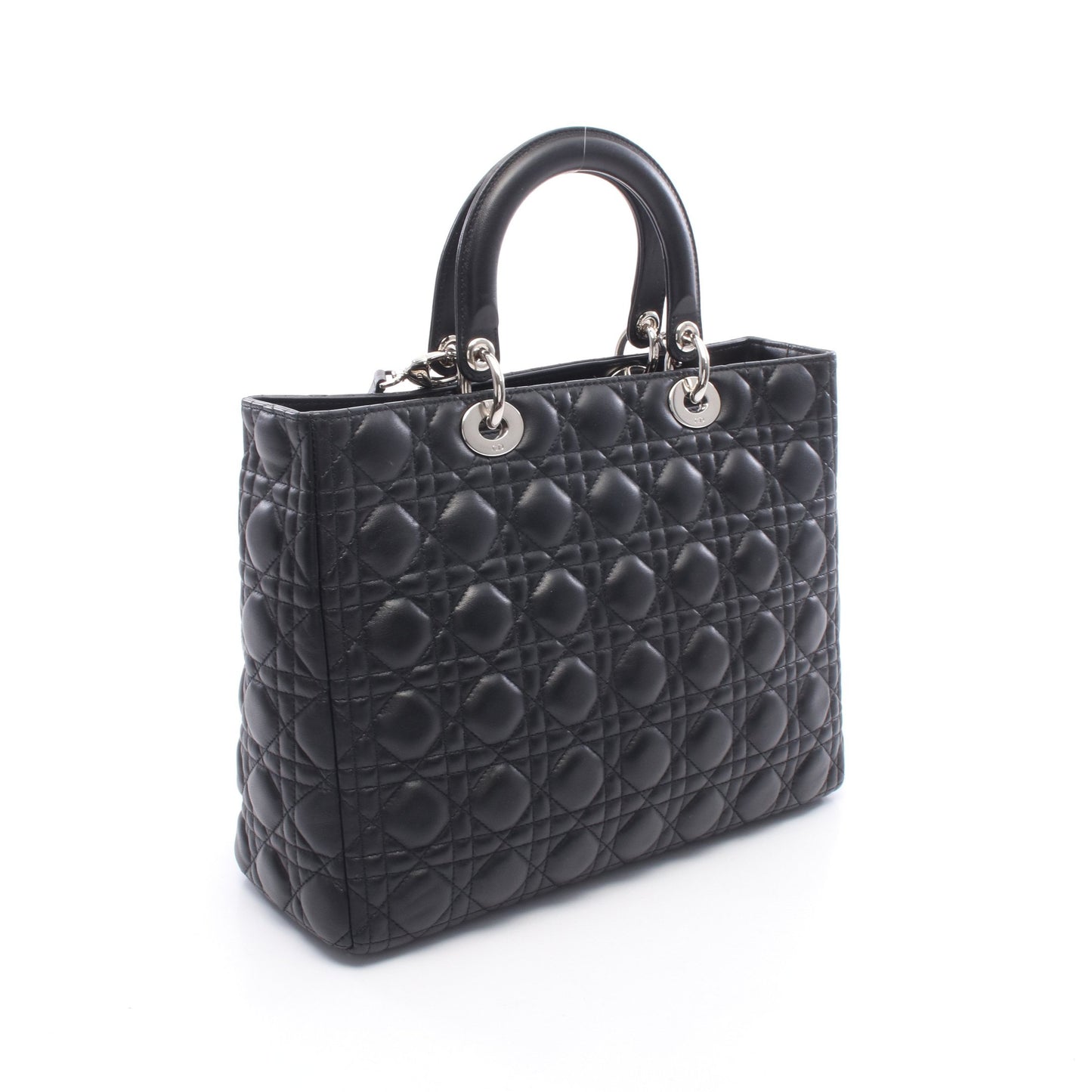 レディディオール ラージ カナージュ 2WAY ハンドバッグ レザー ブラック クリスチャンディオール バッグ Christian Dior