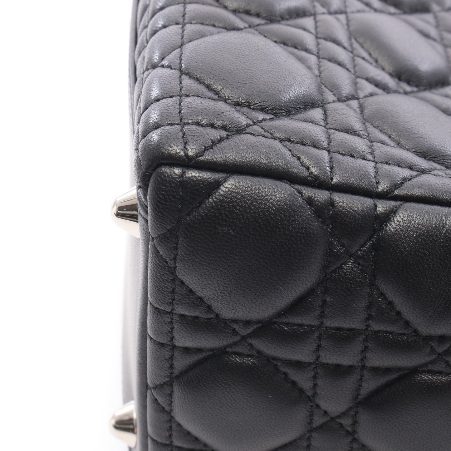 レディディオール ラージ カナージュ 2WAY ハンドバッグ レザー ブラック クリスチャンディオール バッグ Christian Dior