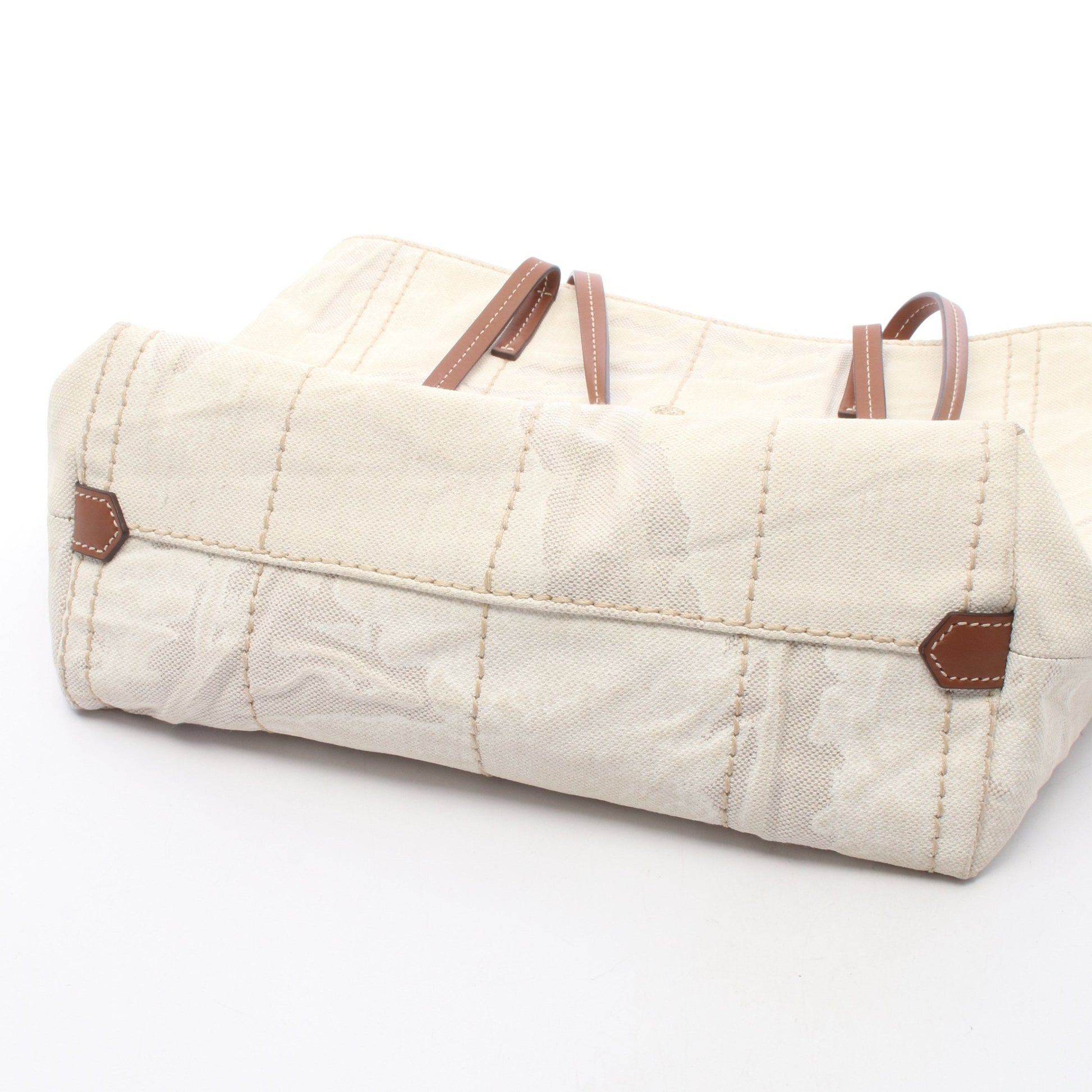 MISTOLINO+VITEL ショルダーバッグ トートバッグ キャンバス レザー アイボリー ブラウン プラダ バッグ PRADA